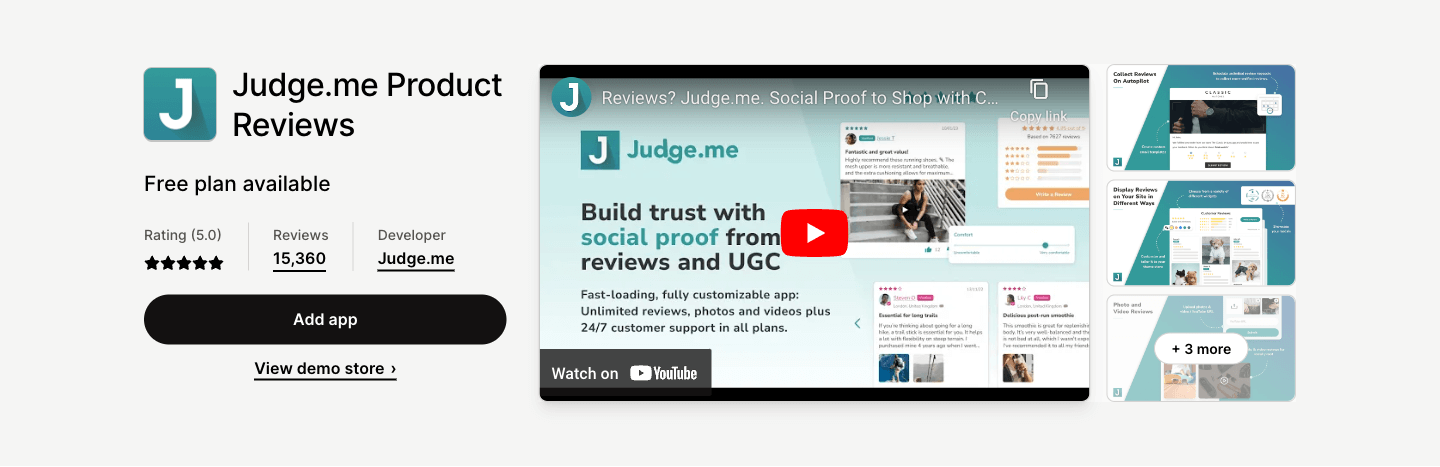 Collect and display product reviews and star ratings. Build trust and boost sales with social proof.