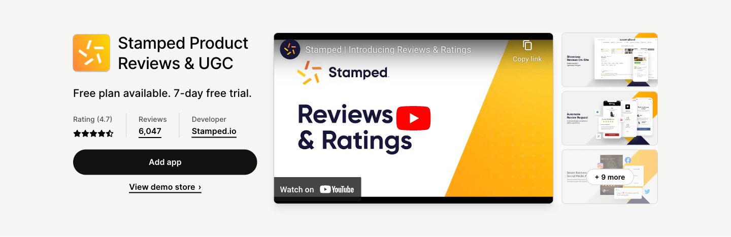 Stamped helps you capture and showcase high-converting reviews &amp; ratings, photos &amp; videos, and Q&amp;A.