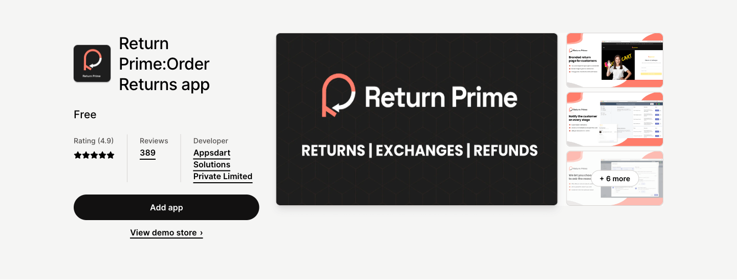Returns &amp; refund app | Automated requests approval | Send return label | Customisable customer flow