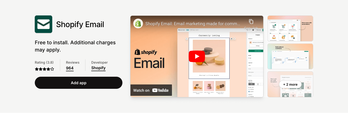 Connect with customers and build lasting relationships with email built for commerce, by Shopify.